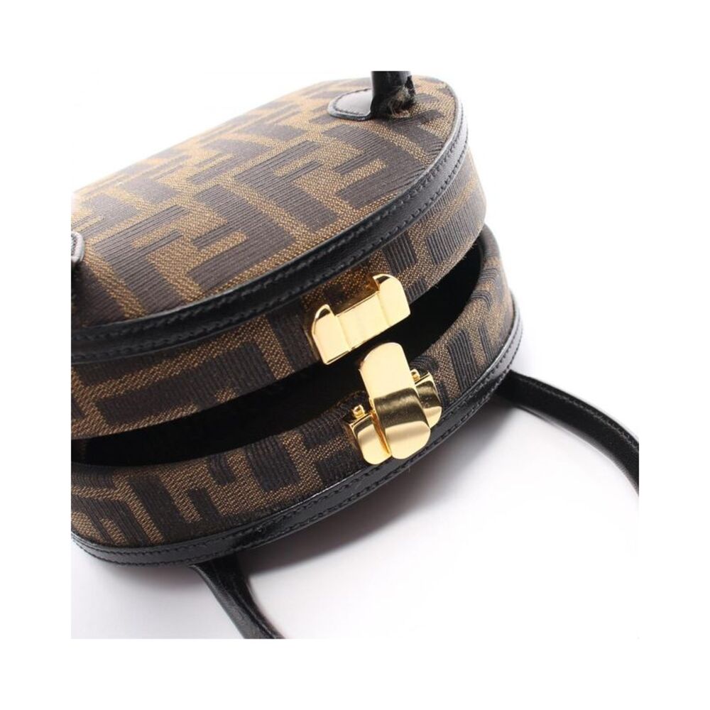 Pre Loved Fendi Selleria Mini Zucca Canvas and Leather Handbag Brown - Picture 8 of 8